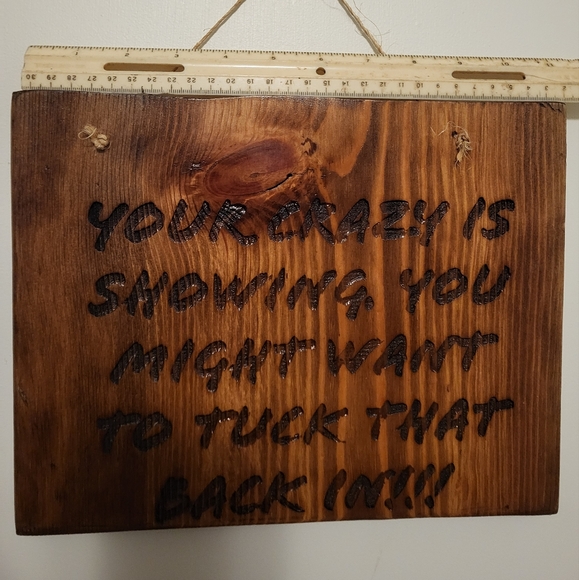 Pine wood sign 11"x9"x3/4" - Picture 2 of 3